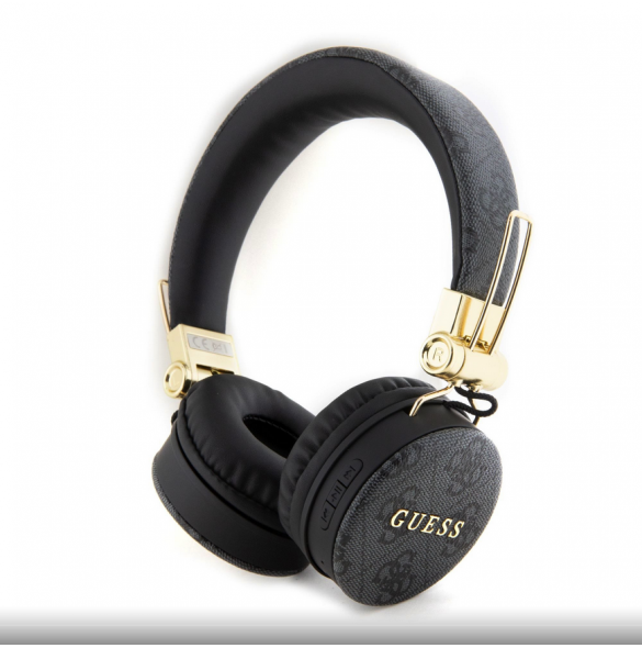 Guess - Bluetooth-hörrtelefon Ljud 4g Pu-läder Med Metalllogo - Svart