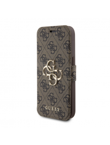 Iphone 15 Pro Max Guess - Pu Läder 4g Folio Fodral Big Metal Logo - Brunt