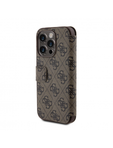 Iphone 15 Pro Guess - Pu Läder 4g Folio Fodral Big Metal Logo - Brunt