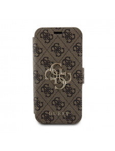 Iphone 15 Pro Guess - Pu Läder 4g Folio Fodral Big Metal Logo - Brunt