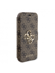 Iphone 15 Guess - Pu Läder 4g Foliofodral Big Metal Logo - Brunt