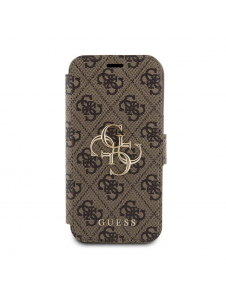 Iphone 15 Guess - Pu Läder 4g Foliofodral Big Metal Logo - Brunt