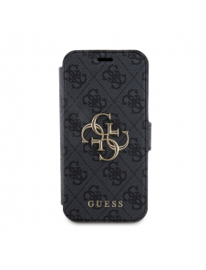 Iphone 15 Pro Max Guess - Pu Läder 4g Folio Fodral Big Metal Logo - Grå
