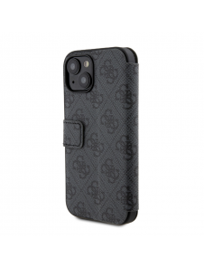 Iphone 15 Guess - Pu Läder 4g Folio Fodral Big Metal Logo - Grå
