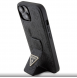 Iphone 15 Guess - Grip Ställfodral Pu 4g Metall Triangle Strass Logo - Svart