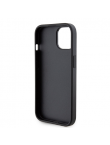 Iphone 15 Guess - Grip Ställfodral Pu 4g Metall Triangle Strass Logo - Svart