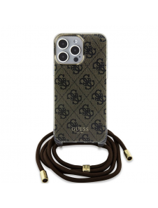 Iphone 15 Pro Max Guess - Iml 4g Tryckt Crossbody Cord Cord - Brunt