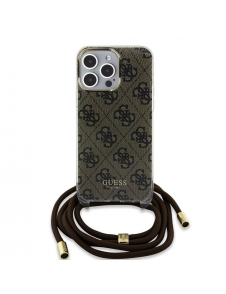 Iphone 15 Pro Max Guess - Iml 4g Tryckt Crossbody Cord Cord - Brunt