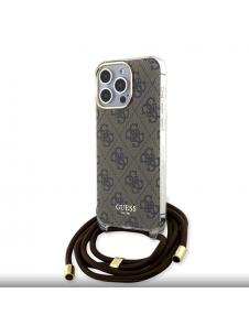 Iphone 15 Pro Max Guess - Iml 4g Tryckt Crossbody Cord Cord - Brunt