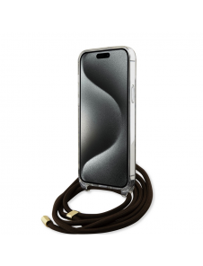 Iphone 15 Pro Max Guess - Iml 4g Tryckt Crossbody Cord Cord - Brunt