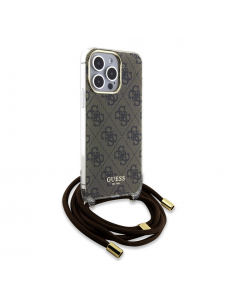 Iphone 15 Pro Max Guess - Iml 4g Tryckt Crossbody Cord Cord - Brunt