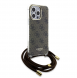 Iphone 15 Pro Max Guess - Iml 4g Tryckt Crossbody Cord Cord - Brunt