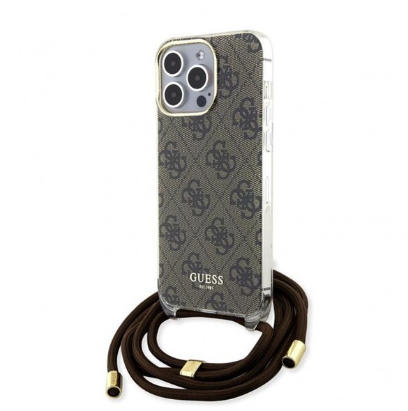 Iphone 15 Pro Guess - Iml 4g Tryckt Crossbody Cord Cord - Brunt