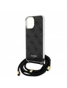 Iphone 15 Pro Max Guess - Iml 4g Tryckt Crossbody Cover Cord - Svart