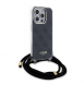 Iphone 15 Pro Guess - Iml 4g Tryckt Crossbody Cover Cord - Svart