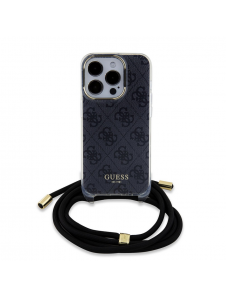 Iphone 15 Pro Guess - Iml 4g Tryckt Crossbody Cover Cord - Svart
