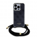 Iphone 15 Pro Guess - Iml 4g Tryckt Crossbody Cover Cord - Svart