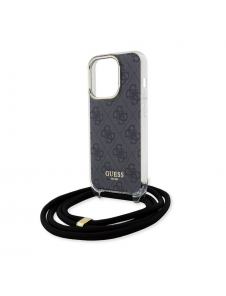 Iphone 15 Pro Guess - Iml 4g Tryckt Crossbody Cover Cord - Svart