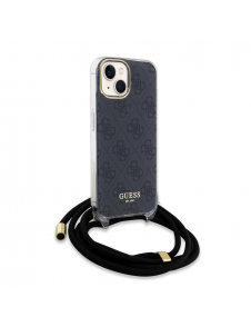 Iphone 15 Guess - Iml 4g Tryckt Crossbody Cord Cord - Svart