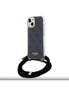 Iphone 15 Guess - Iml 4g Tryckt Crossbody Cord Cord - Svart