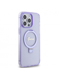 Iphone 15 Pro Max Guess - Iml Ringställ Funktion Magsafe-fodral Med Glitter - Lila