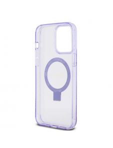 Iphone 15 Pro Max Guess - Iml Ringställ Funktion Magsafe-fodral Med Glitter - Lila