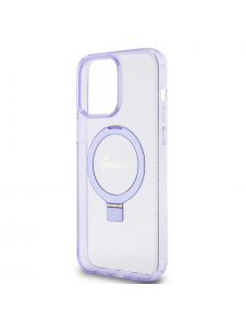 Iphone 15 Pro Max Guess - Iml Ringställ Funktion Magsafe-fodral Med Glitter - Lila