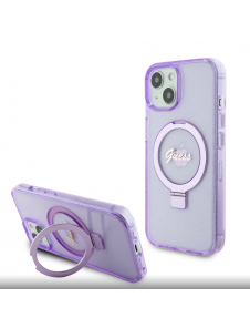 Iphone 15 Guess - Iml Ringställfunktion Magsafe-fodral Med Glitter - Lila