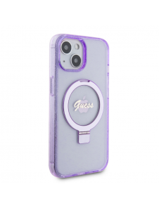 Iphone 15 Guess - Iml Ringställfunktion Magsafe-fodral Med Glitter - Lila