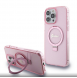 Iphone 15 Pro Guess - Iml Ringställfunktion Magsafe-fodral Med Glitter - Rosa