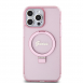 Iphone 15 Pro Guess - Iml Ringställfunktion Magsafe-fodral Med Glitter - Rosa