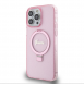 Iphone 15 Pro Guess - Iml Ringställfunktion Magsafe-fodral Med Glitter - Rosa
