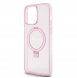 Iphone 15 Pro Guess - Iml Ringställfunktion Magsafe-fodral Med Glitter - Rosa