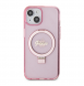 Iphone 15 Guess - Iml Ringställfunktion Magsafe-fodral Med Glitter - Rosa