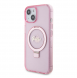 Iphone 15 Guess - Iml Ringställfunktion Magsafe-fodral Med Glitter - Rosa