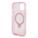Iphone 15 Guess - Iml Ringställfunktion Magsafe-fodral Med Glitter - Rosa