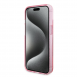 Iphone 15 Guess - Iml Ringställfunktion Magsafe-fodral Med Glitter - Rosa