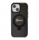 Iphone 15 Guess - Iml Ringställfunktion Magsafe-fodral Med Glitter - Svart