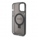 Iphone 15 Guess - Iml Ringställfunktion Magsafe-fodral Med Glitter - Svart