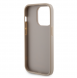 Iphone 15 Pro Max Guess Pu Läder 4g Rund Metalllogo Med Strass - Guld