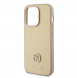 Iphone 15 Pro Max Guess Pu Läder 4g Rund Metalllogo Med Strass - Guld