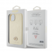 Iphone 15 Guess Pu Läder 4g Rund Metalllogo Med Strass - Guld