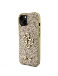 Iphone 13 Guess - Pu-fodral Fast Glitter Med Stor 4g Metalllogo - Guld