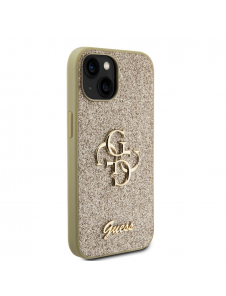 Iphone 13 Guess - Pu-fodral Fast Glitter Med Stor 4g Metalllogo - Guld