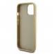 Iphone 12 / 12 Pro Guess - Pu-fodral Fast Glitter Med Stor 4g Metalllogo - Guld