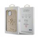Iphone 12 / 12 Pro Guess - Pu-fodral Fast Glitter Med Stor 4g Metalllogo - Guld