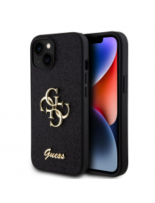 Iphone 13 Guess - Pu-fodral Fast Glitter Med Stor 4g Metalllogo - Svart