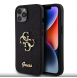 Iphone 12 / 12 Pro-guess - Pu-fodral Fast Glitter Med Stor 4g Metalllogo - Svart