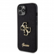 Iphone 12 / 12 Pro-guess - Pu-fodral Fast Glitter Med Stor 4g Metalllogo - Svart
