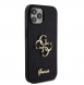 Iphone 12 / 12 Pro-guess - Pu-fodral Fast Glitter Med Stor 4g Metalllogo - Svart